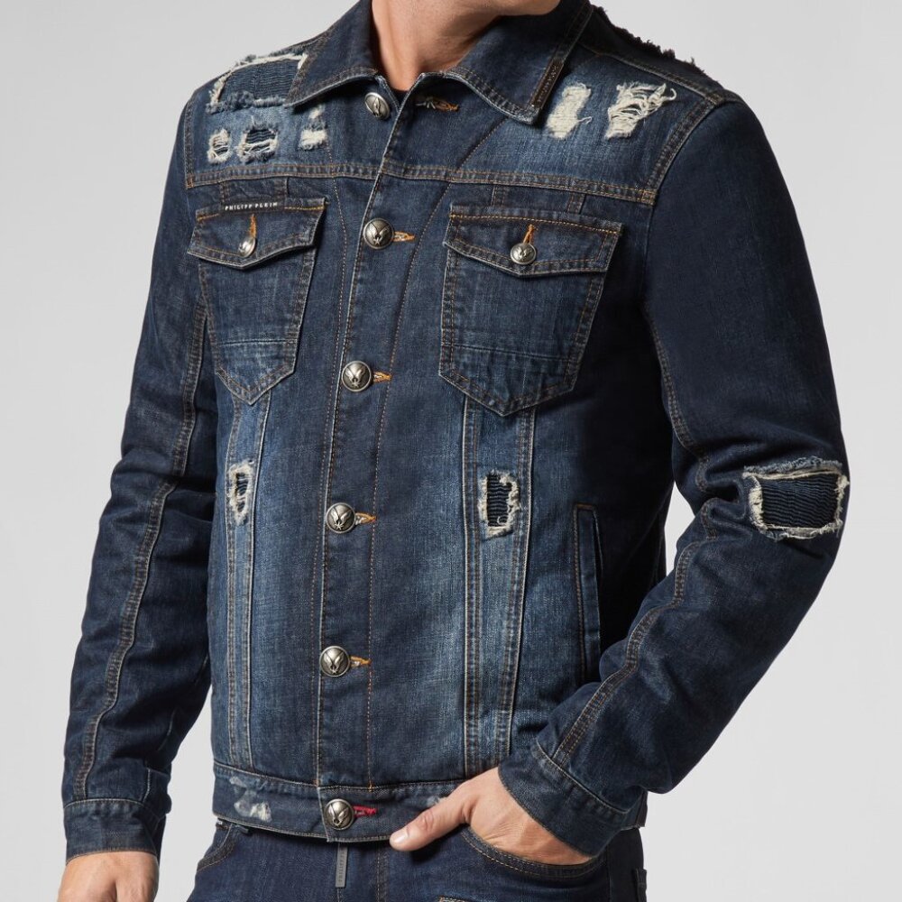 NWT - Philipp Plein Night & Day Men's Denim Jacket🎸 - Picture 2 of 11